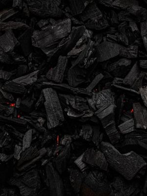 close  up of charcoal