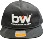 Black cap with Butlerwood logo on a transparent background.
