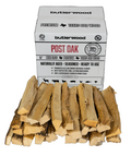 Large split post oak cooking wood logs stacked for smoking and grilling.