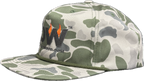 Camouflage-patterned cap with Butlerwood logo on a transparent background.